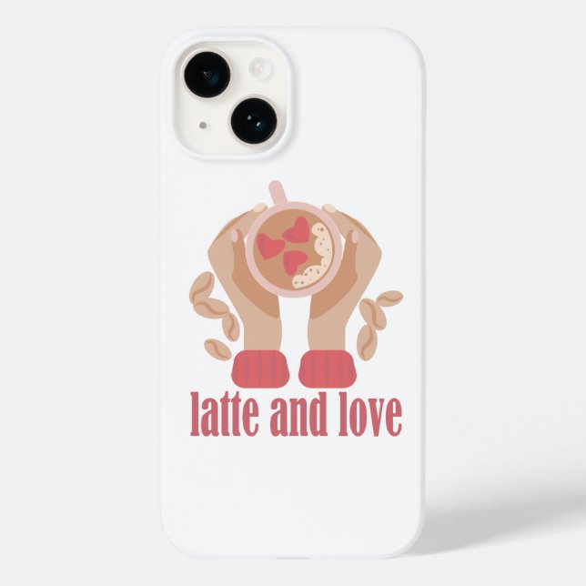 Coques Case-Mate iPhone Latte et coupe d'amour, mains et citation de café (Verso)