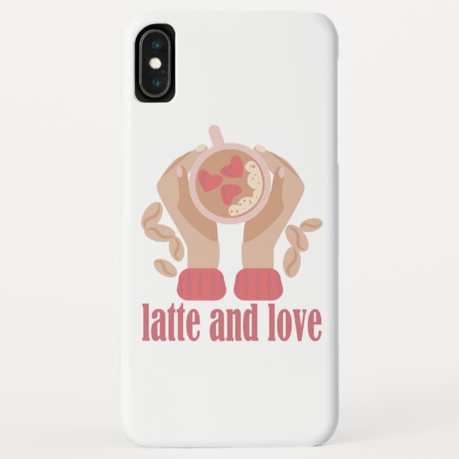 Coques Case-Mate iPhone Latte et coupe d'amour, mains et citation de café (Dos)
