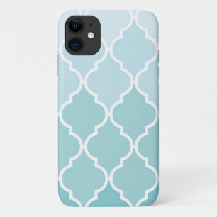 Coque iPhone 11 Latticework Bleu, Ombre, Quatrefoil, Trellis