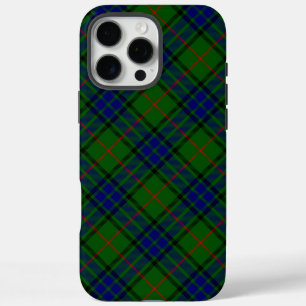 Coque iPhone 16 Pro Max Lauder tartan bleu vert plaid