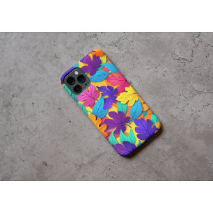 Coque iPhone 16 Pro Max L'automne clair laisse Motif sur le jaune chaud