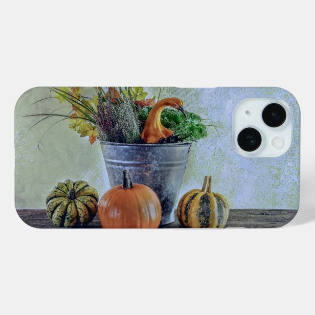 Coques Case-Mate iPhone L'automne encore la vie avec citrouilles, fleurs (Verso (horizontal))
