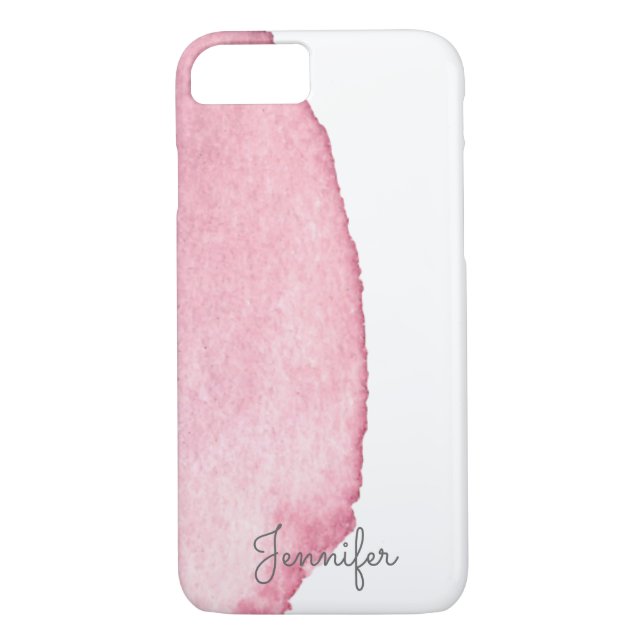 Coques Case-Mate iPhone Lavage délicat à l'aquarelle rose personnalisée (Dos)