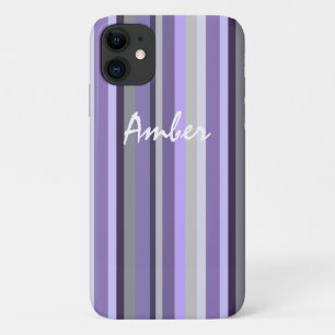 Case-Mate iPhone Case Lavage Violet Gris Rayures Verticales Personnalisé
