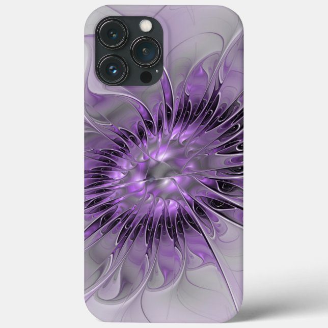 Coques Case-Mate iPhone Lavande Fleur Dream Moderne Abstrait Fractal Art (Verso)