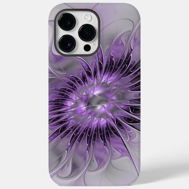 Coques Case-Mate iPhone Lavande Fleur Dream Moderne Abstrait Fractal Art (Verso)