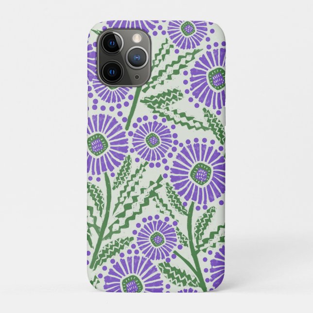 Coques Case-Mate iPhone Lavande Vert Et Blanc Bloc Imprimante Fleur (Dos)