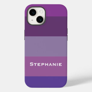 Coque Case-Mate iPhone Lavande violette colorée Abstraite bandes Nom