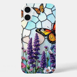 Coque Pour iPhone 16 Plus Lavandre calmante et papillons Verre tendu