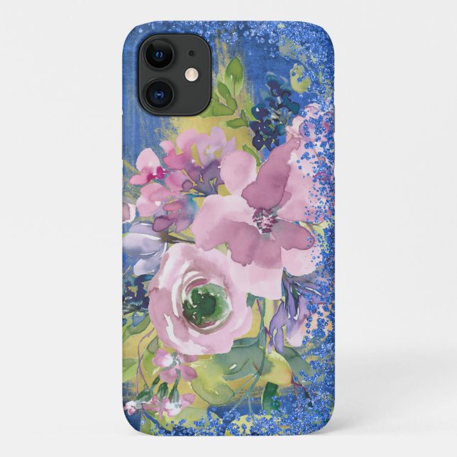 Coques Case-Mate iPhone Lavender Blues Aquarelle Parties scintillant flora (Dos)
