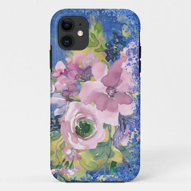 Coques Case-Mate iPhone Lavender Blues Aquarelle Parties scintillant flora (Dos)