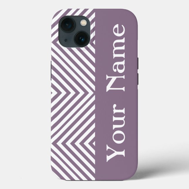 Coques Case-Mate iPhone Lavender Diamond Chevron avec le nom @ Emporiomoff (Verso)