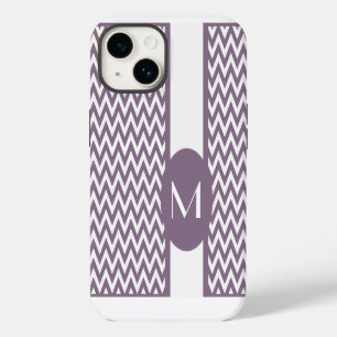 Coques Pour iPhone Lavender Elegant Chevron Design avec monogramme