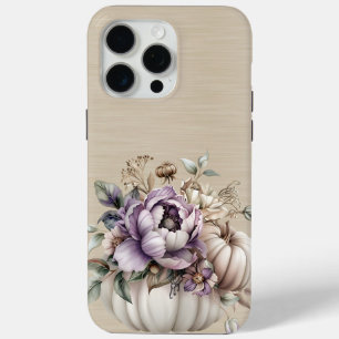 COQUE Case-Mate iPhone LAVENDER PURPLE & TAN FLOWWERS ET CITROUILLES