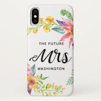 L'Avenir Mme Script Fleurs tropicales Aquarelle