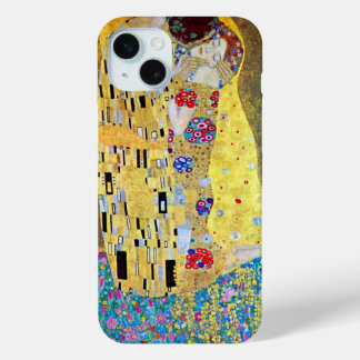 Coque iPhone 15 Mini Le baiser de Gustav Klimt, Art Nouveau Vintage
