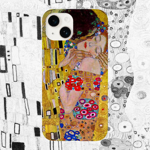 Coque iPhone 15 Mini Le baiser de Gustav Klimt, Art Nouveau Vintage
