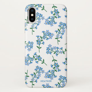 Case-Mate iPhone Case Le blanc bleu m'oublient motif non floral
