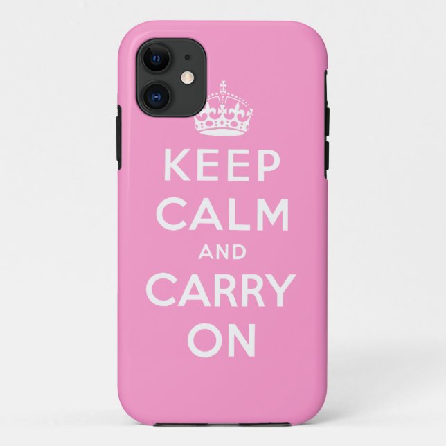 Coques Case-Mate iPhone Le blanc rose gardent le calme et continuent le (Dos)