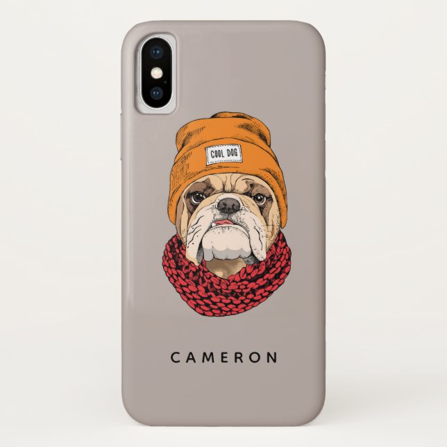 Coques Case-Mate iPhone Le bouledogue frais | ajoutent votre nom (Dos)