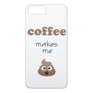 Coque iPhone 8 Plus/7 Plus Le café amusant me fait poop phrase émoji