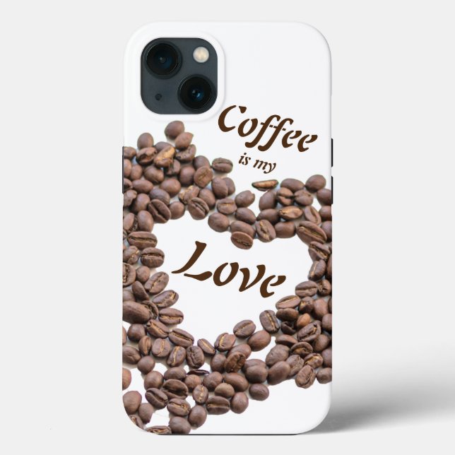 Coques Case-Mate iPhone Le café est mon amour avec des grains de cœur (Verso)