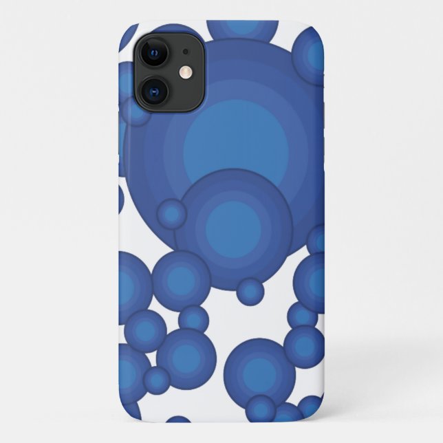 Coques Case-Mate iPhone Le cercle de style des années Blue 70 (Dos)