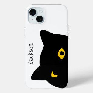 Coque Case-Mate iPhone Le chat noir vous regarde avec les yeux dorés cout