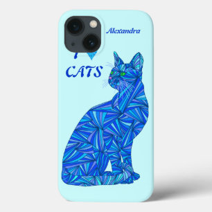 Coque Case-Mate iPhone le chat se reposant bleu ifonx78 de z