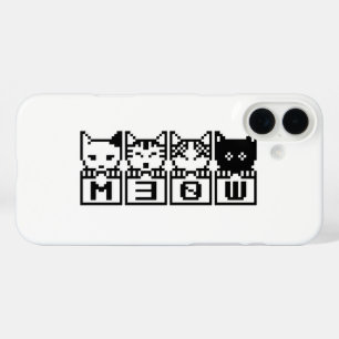 COQUE POUR iPhone 16 PLUS LE CHATS M30W 8 BITS