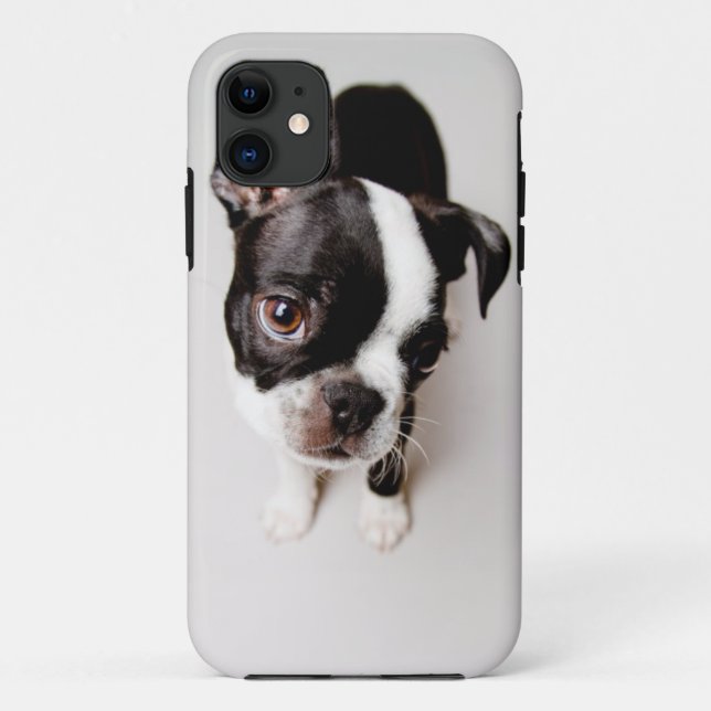 Coques Case-Mate iPhone Le chiot d'Edison Boston Terrier. (Dos)