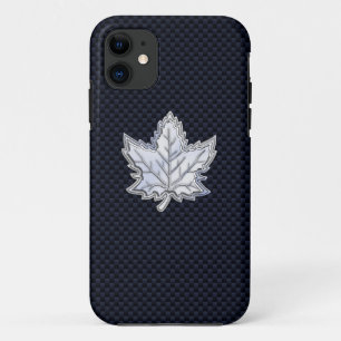 Coque Case-Mate Pour iPhone Le chrome aiment la feuille d'érable sur la fibre