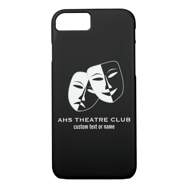 Coques Case-Mate iPhone Le club de drame de théâtre masque le nom (Dos)