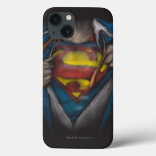 iPhone 13 Coque Le coffre de Superman indiquent le croquis