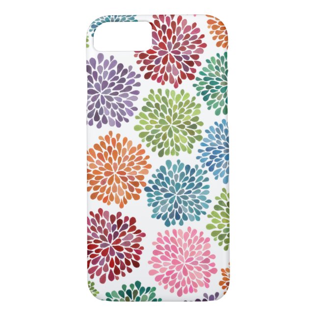 Coques Case-Mate iPhone Le dahlia d'aquarelle d'arc-en-ciel fleurit la (Dos)