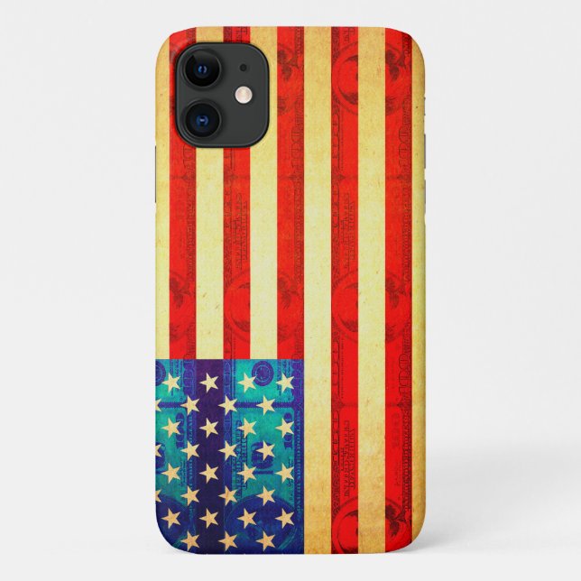 Coques Case-Mate iPhone Le drapeau américain de l'argent (Dos)