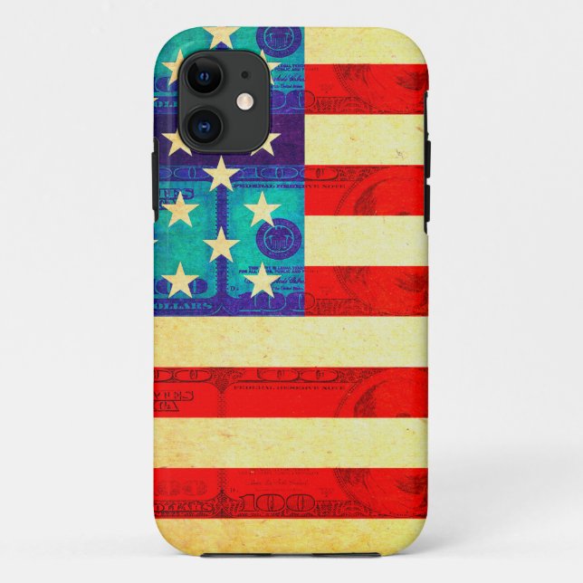 Coques Case-Mate iPhone Le drapeau américain de l'argent (Dos)