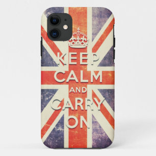 Coque Case-Mate iPhone Le drapeau vintage d'Union Jack gardent le calme