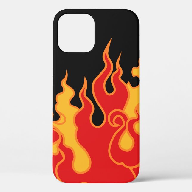 Coques Case-Mate iPhone Le feu. Langues flammes sur un arrière - plan noir (Verso)