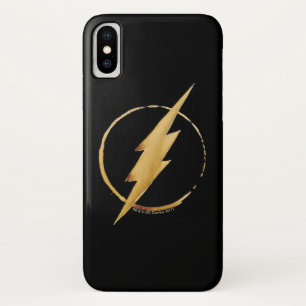Coque iPhone X Le Flash   Emblème de la poitrine jaune
