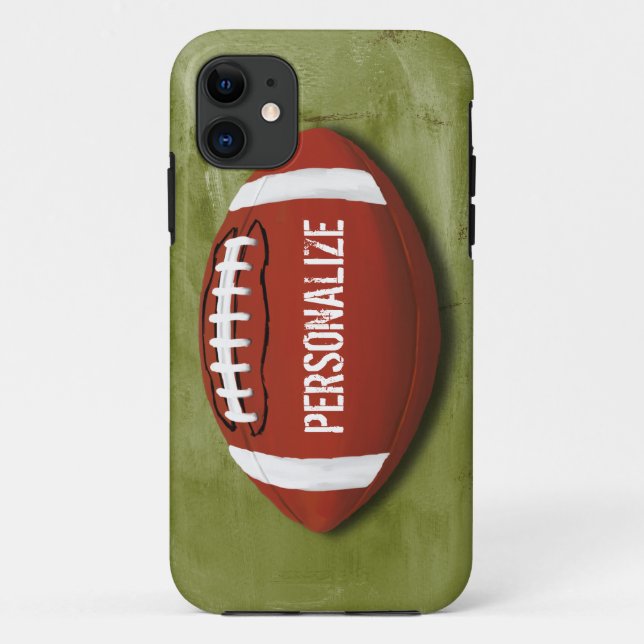Coques Case-Mate iPhone Le football grunge vert personnalisé (Dos)