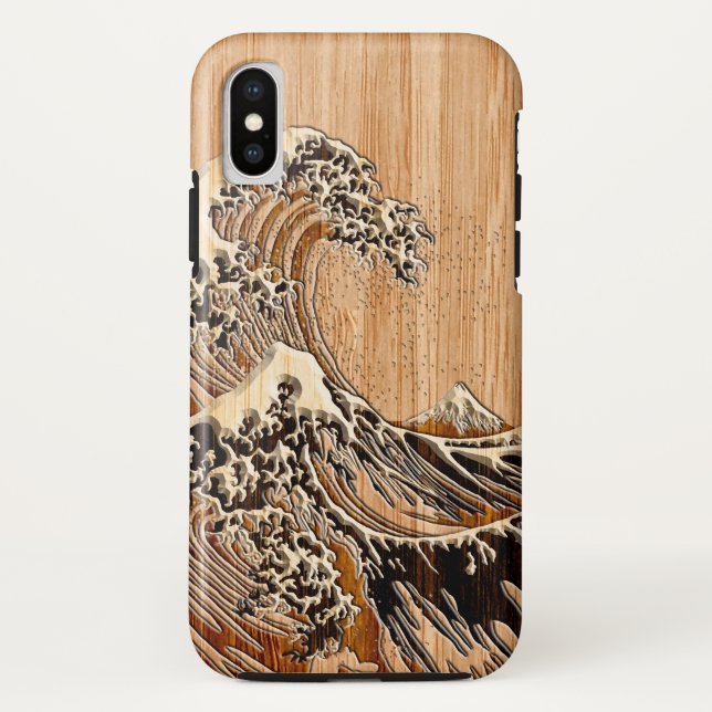 Coques Case-Mate iPhone Le Grand Hokusai Vague Bambou Inlay Style (Dos)
