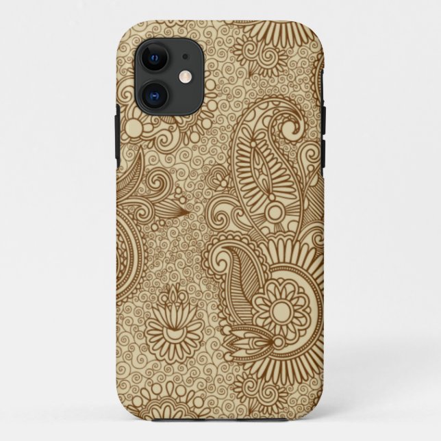 Coques Case-Mate iPhone Le griffonnage de Paisley de café modèle le cas de (Dos)