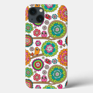 Etui iPhone Case-Mate le griffonnage fleurit le motif d'arrière - plan