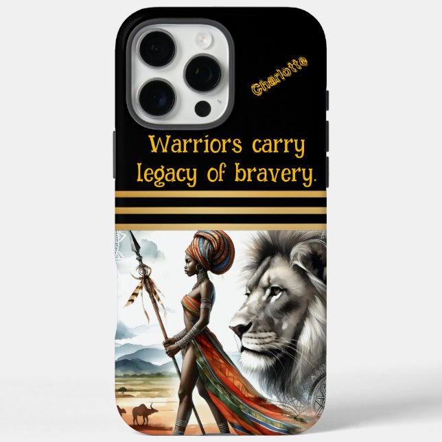 Coques Case-Mate iPhone Le guerrier est grand sur fond africain (Verso)