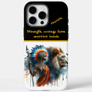Coque iPhone 16 Pro Max Le guerrier et le lion sont fiers à l'aube
