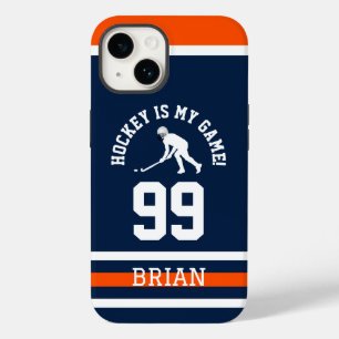 Coque Case-Mate iPhone Le hockey est mon jeu   Blue Sports Team Jersey