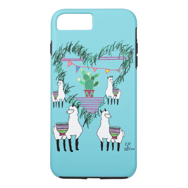 Coques Case-Mate iPhone Le lama aime le cactus (Dos)