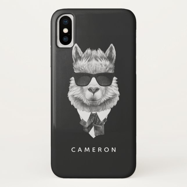 Coques Case-Mate iPhone Le lama chic | ajoutent votre nom (Dos)