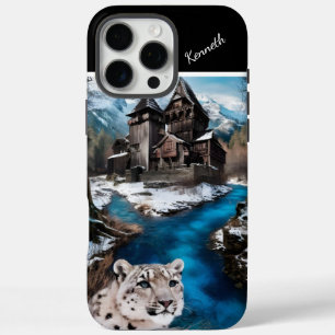 Coque iPhone 16 Pro Max Le léopard des neiges au bord de la rivière Bleue